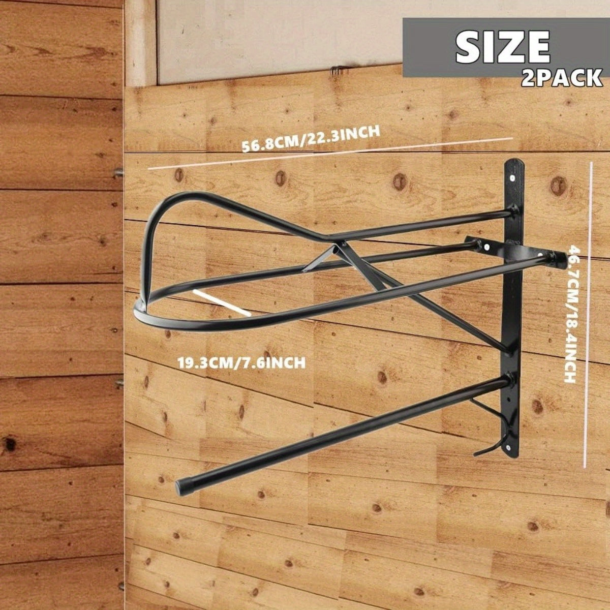 Wall-Mounted Saddle Rack with Pad Bar - Set of 2