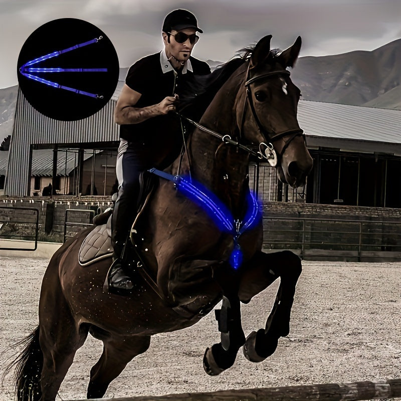 Horse Chest Strap With LED Reflective Light For Night Ride