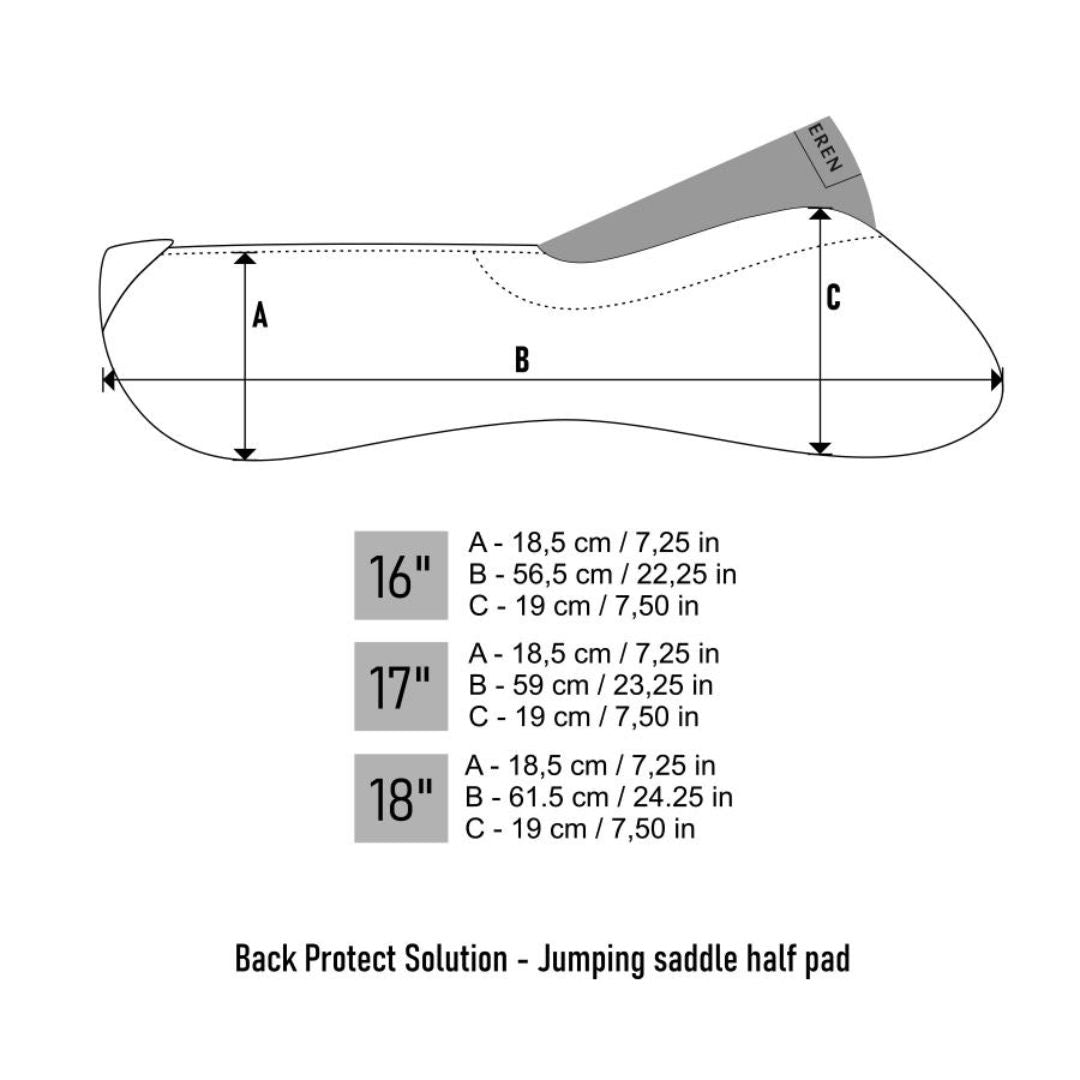 Winderen Saddle Half Pad Jumping Comfort 18mm