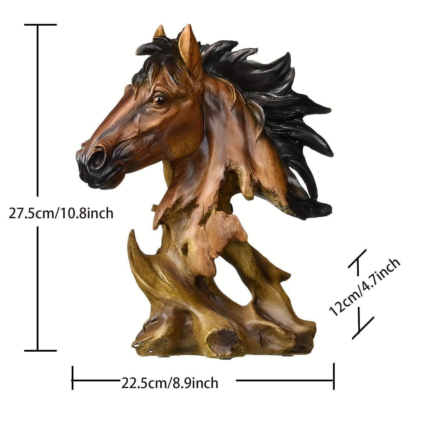 Horse Head Sculpture, Collectible Horse Figure, Exclusive Art Indoor Outdoor Garden Home Decor, Horse Resin Ornament 1pc