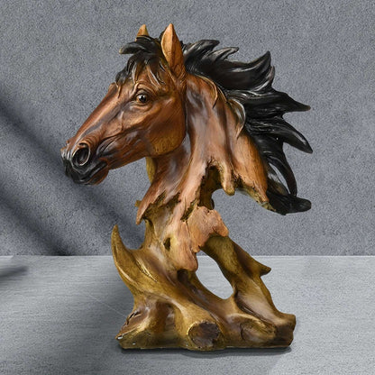 Horse Head Sculpture, Collectible Horse Figure, Exclusive Art Indoor Outdoor Garden Home Decor, Horse Resin Ornament 1pc