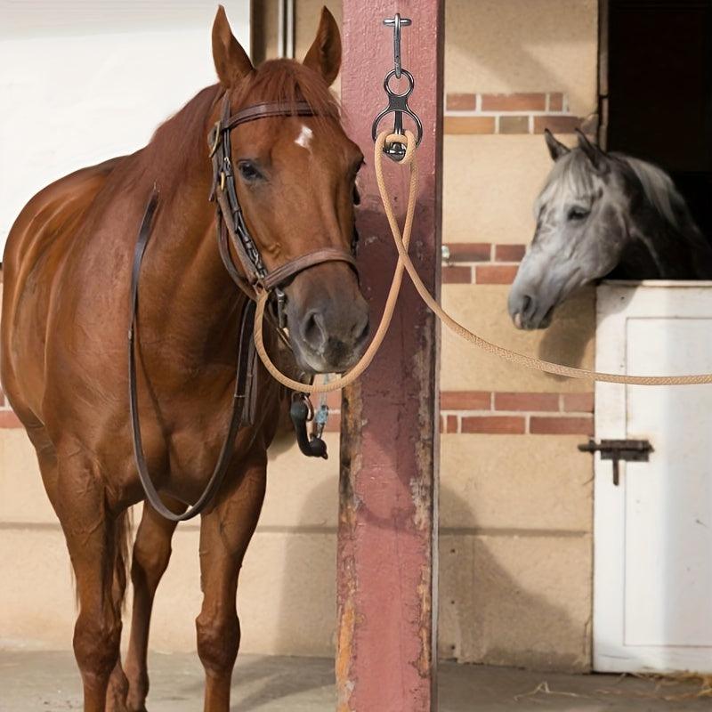 Equimap StablePro: Stainless Steel Horse Tie Ring with Eye Bolts and Buckles - Equimap