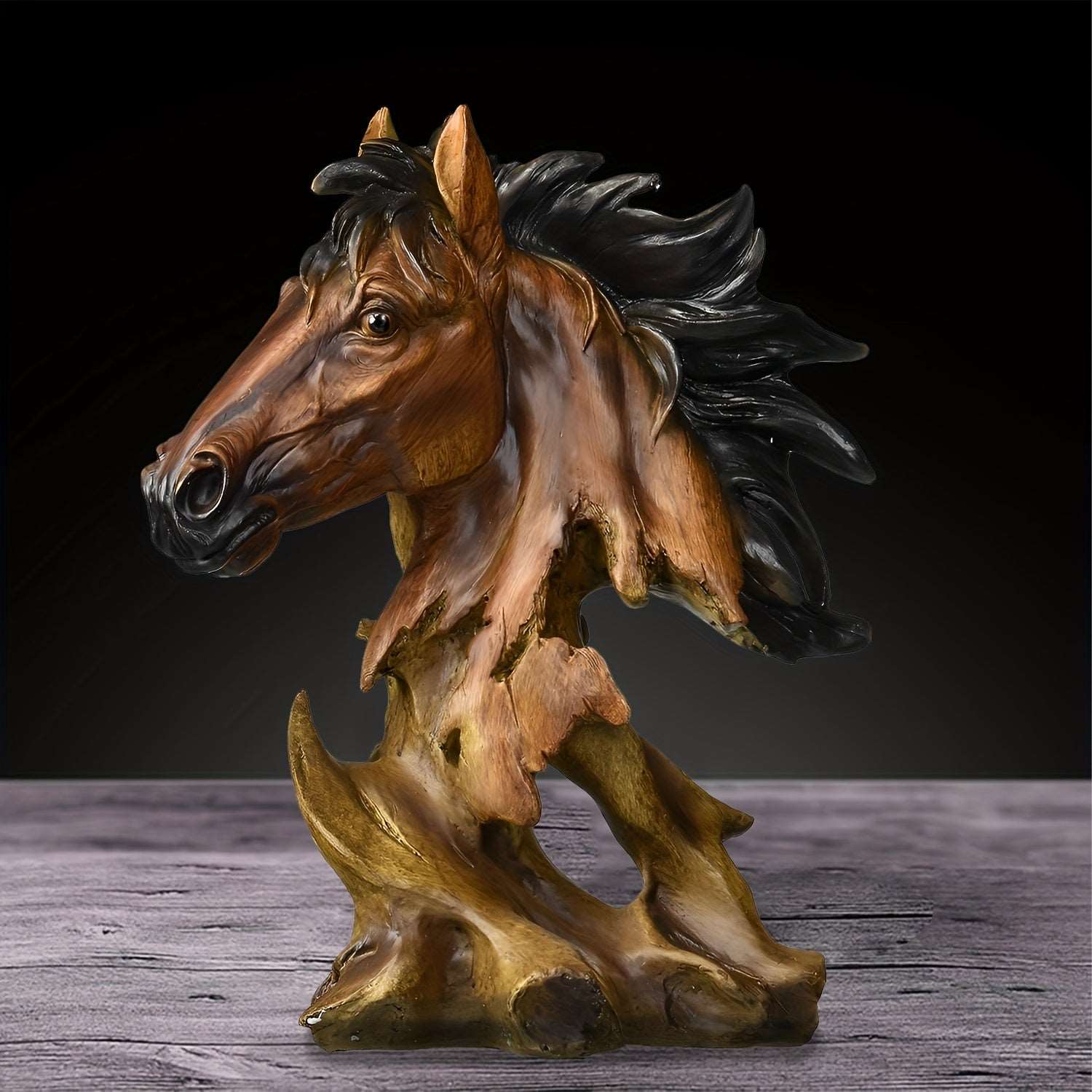 Horse Head Sculpture, Collectible Horse Figure, Exclusive Art Indoor Outdoor Garden Home Decor, Horse Resin Ornament 1pc