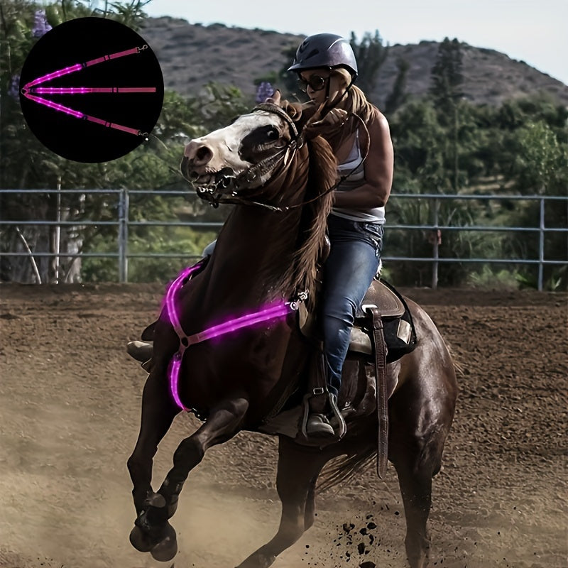 Horse Chest Strap With LED Reflective Light For Night Ride