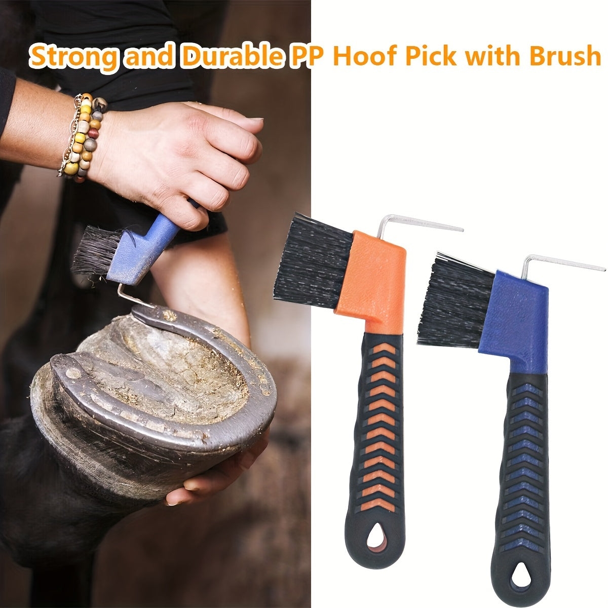 Horse Hoof Pick With Brush, Horse Hoof Cleaning Tool Horse Equestrian Grooming Tool