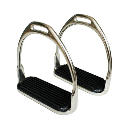 1 Pair Stainless Horse Stirrup Equestrian Stirrups Horse Racing Equipment Anti-slip Rubber Treads