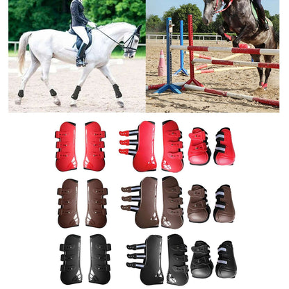 Horse Tendon Boot Horse PU Shell Neoprene Lined Front/Rear Leg Boots Sets