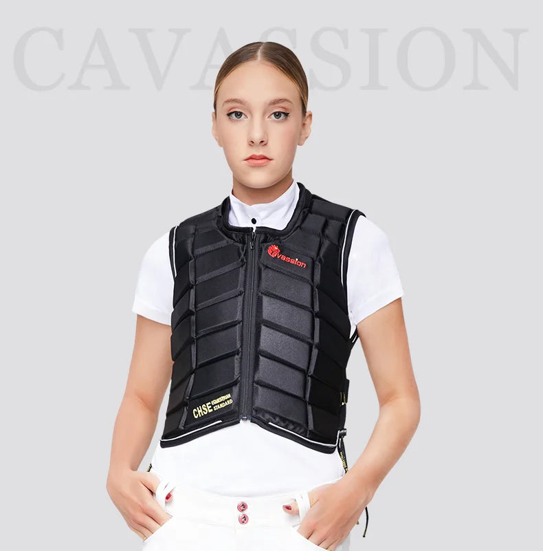 Cavassion Protective Vest Thickened Equestrian Armor Equestrian Riding Safety Body Protector Horse Riding Vest Equestrian Body