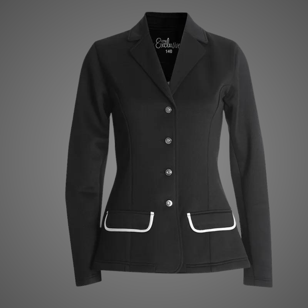 Equimap Horse Riding Jacket  For Women Competition Blazer-black