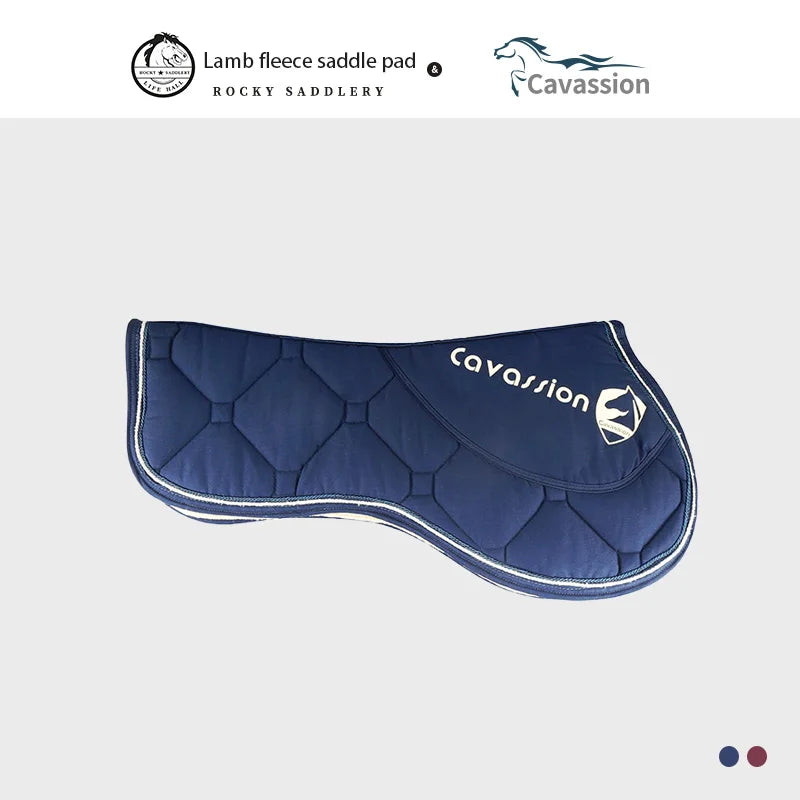 Cavassion Lamb Fleece Shock Absorbing Equestrian Saddle Pad Sweat Pads Soft and comfortable