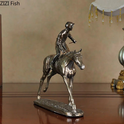 Equimap Horse Racing Statue: Jockey Rider Ornaments - Equimap