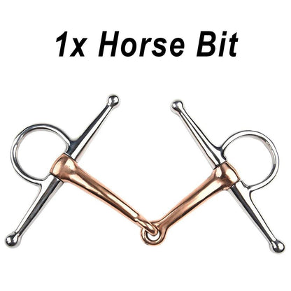 Equimap Horse Bit: Stainless Steel Full Cheek Snaffle Bit with Copper Mouth - Equimap