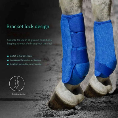 Colorful Horse Sport Boots Set Durable Breathable Leg Protective Support Gear 3 Size Comfortable Front Hind Legs Guard 4pcs/set