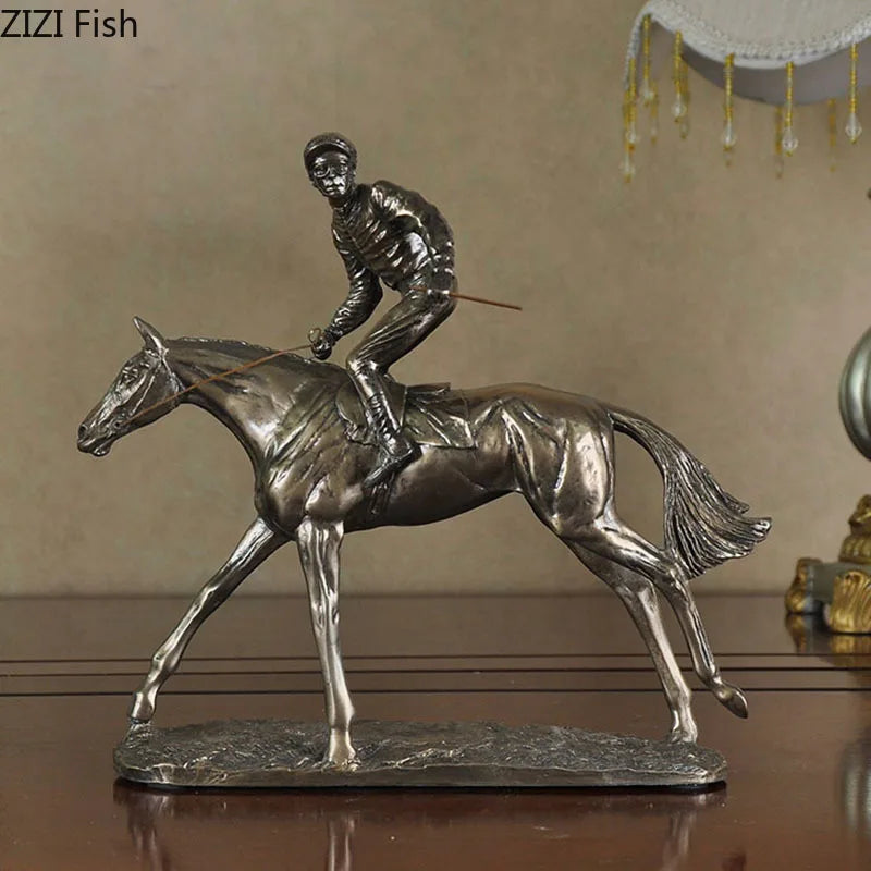 Equimap Horse Racing Statue: Jockey Rider Ornaments - Equimap