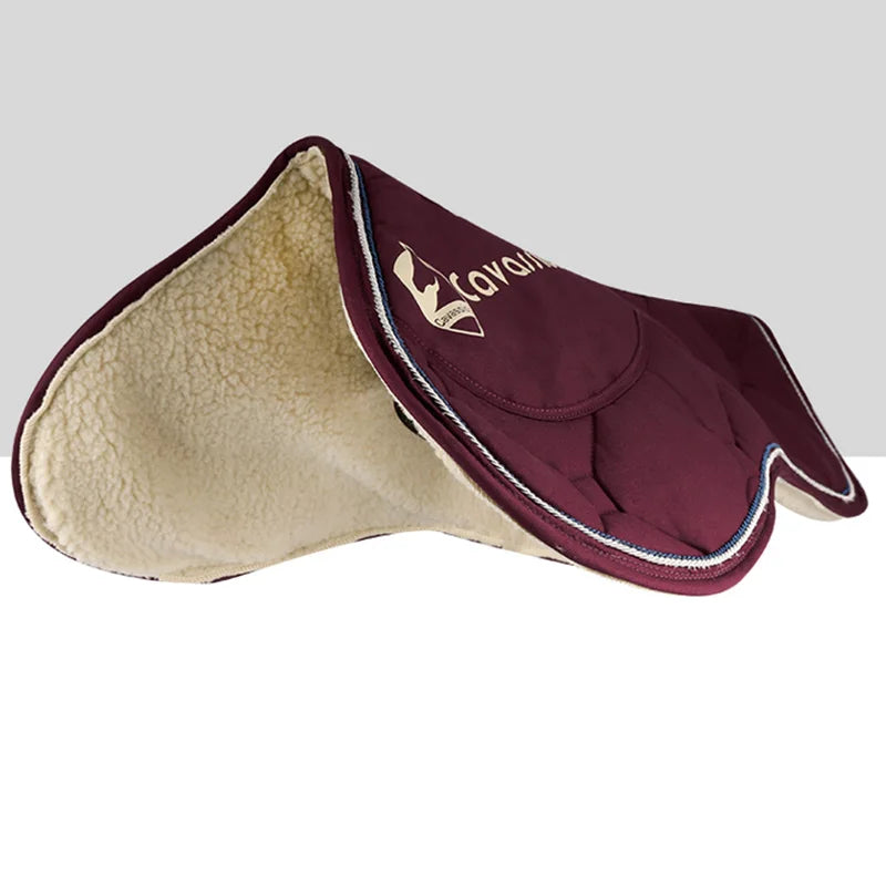 Cavassion Lamb Fleece Shock Absorbing Equestrian Saddle Pad Sweat Pads Soft and comfortable