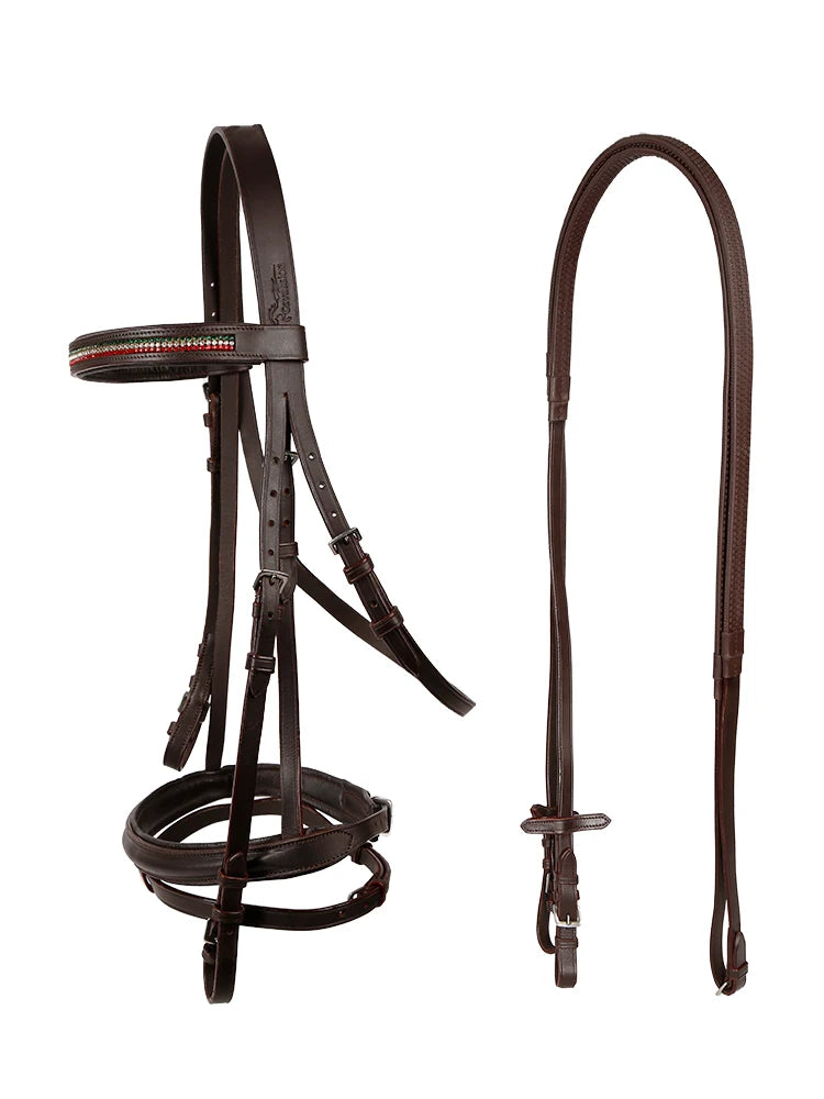 Cavassion Three Colors Diamond Bridle C With Rubber Reins