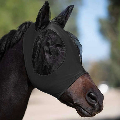 Horse Fly Mask 3D Design Supplies Ergonomics Pet Summer Eye Shield Anti Mosquito Ear Half Face Mesh Fly Protective Cover Parts