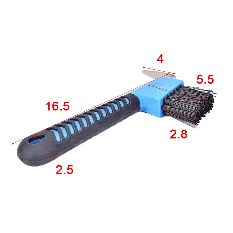 Dual Use Anti-Slip Soft Grip Hoof Pick Rubber With Brush Cleaning Tools Horse Grooming Tools Durable -1pc  Random Color