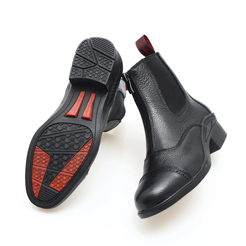 Horse Riding Boots Equestrian Boots Full Leather High Quality Zipper Shoes Unisex