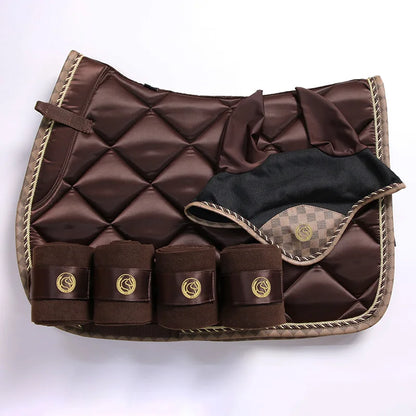 Equestrian Thick Shock Absorption Kit  Saddle Pad Brown