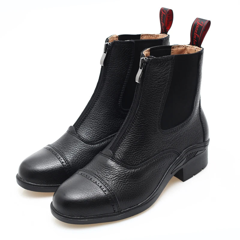 Horse Riding Boots Equestrian Boots Full Leather High Quality Zipper Shoes Unisex