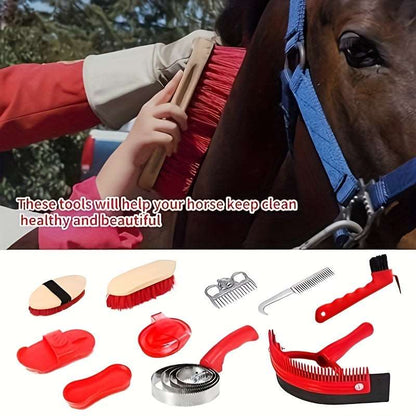 Equimap 10pcs Horse Cleaning &amp; Grooming Tool Set