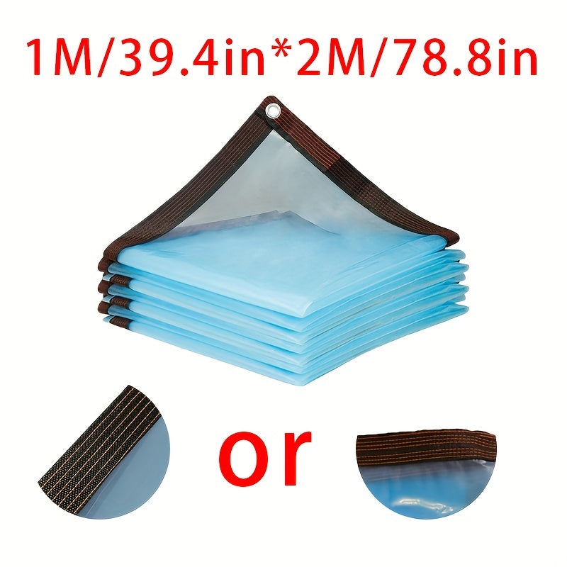 Clear Plastic Waterproof Cloth Cover + Complimentary 10M Pull Rope, Tarp 0.2mm Thick Anti-Tear Rainproof With Grommets, 1pc