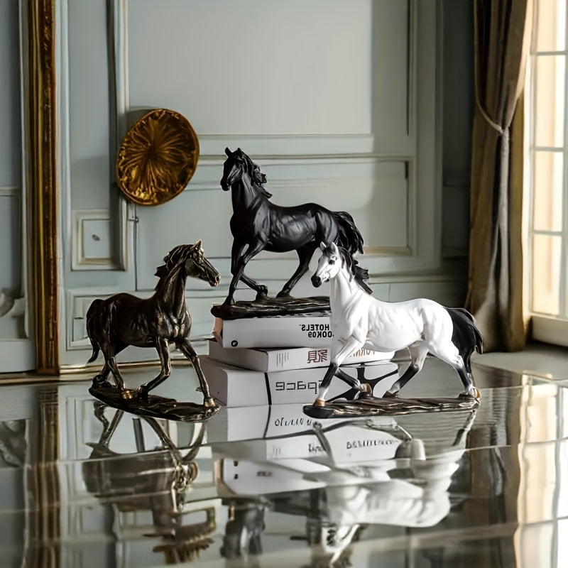 Vintage Horse Ornament, Resin Statue Art Craft, For Home Living Room Office Cafe Decor 1pc