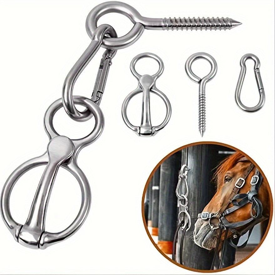 Equimap StablePro: Stainless Steel Horse Tie Ring with Eye Bolts and Buckles - Equimap