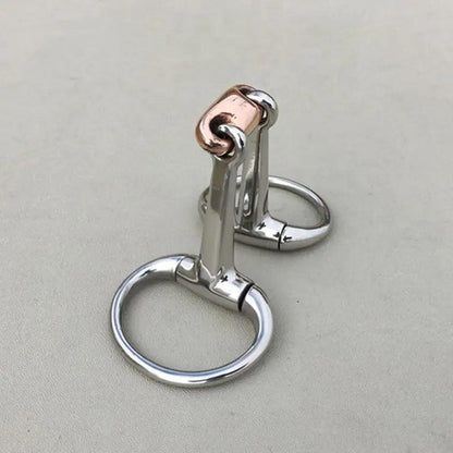 Equimap Horse Bit: Stainless Steel Eggbutt Bit with Copper Link Mouthpiece, 13.5cm - Equimap