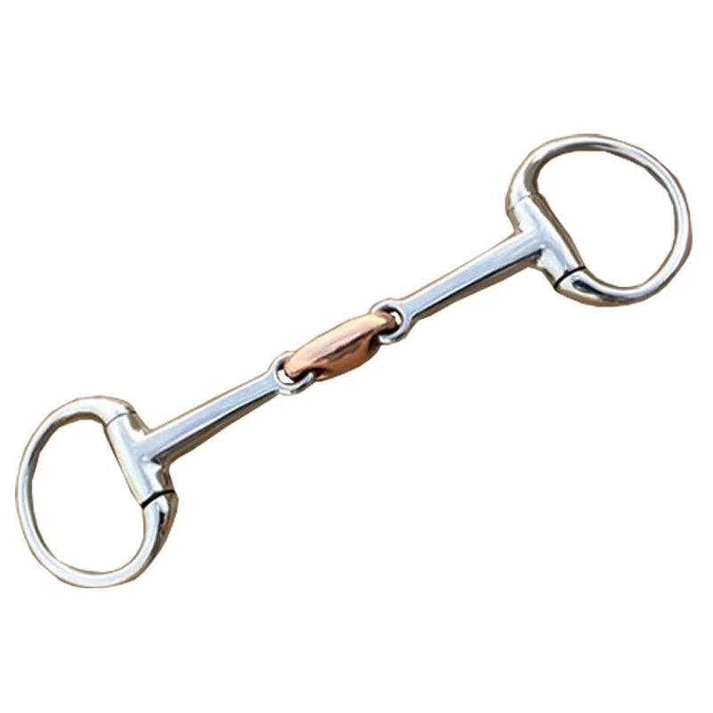 Equimap Horse Bit: Stainless Steel Eggbutt Bit with Copper Link Mouthpiece, 13.5cm - Equimap