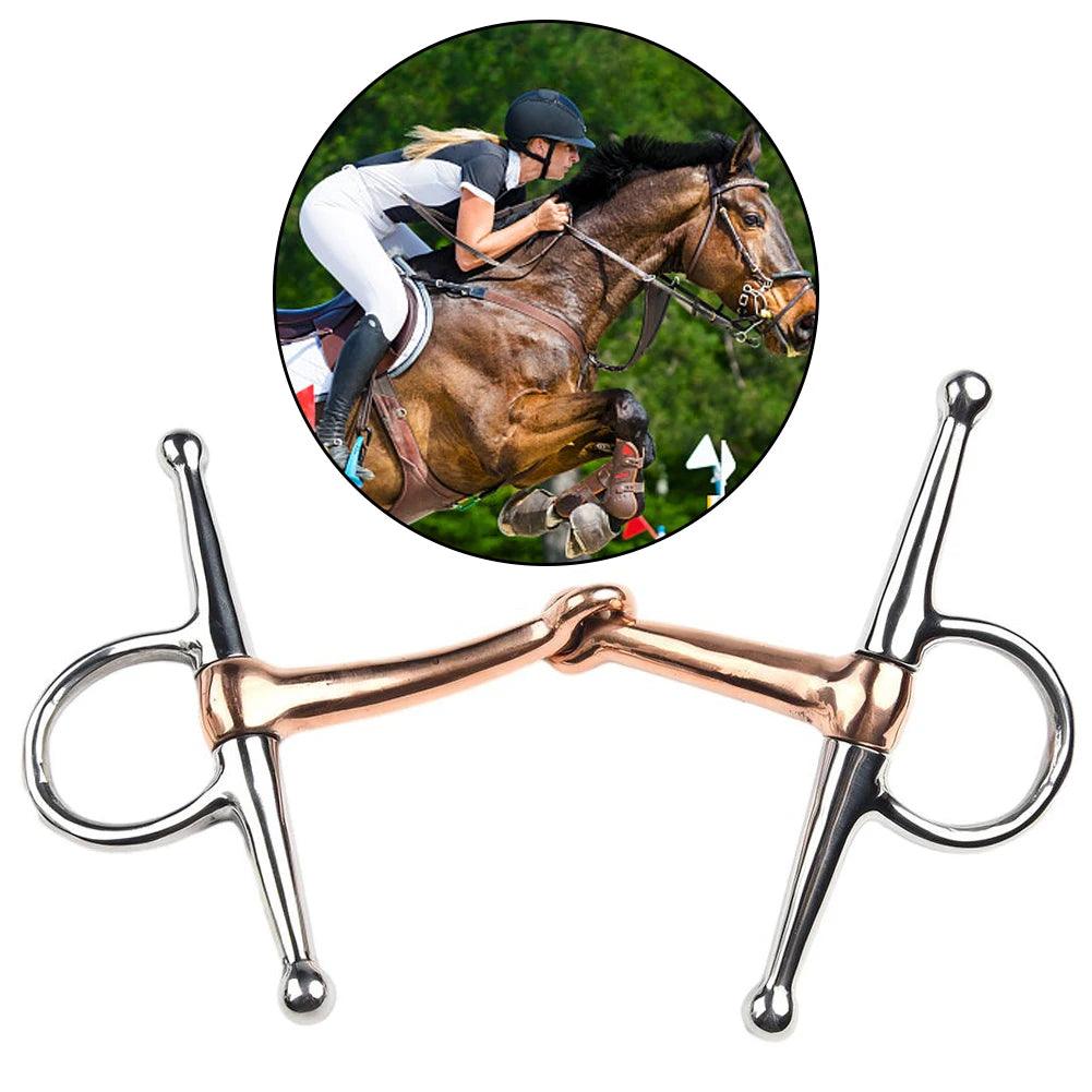 Equimap Horse Bit: Stainless Steel Full Cheek Snaffle Bit with Copper Mouth - Equimap