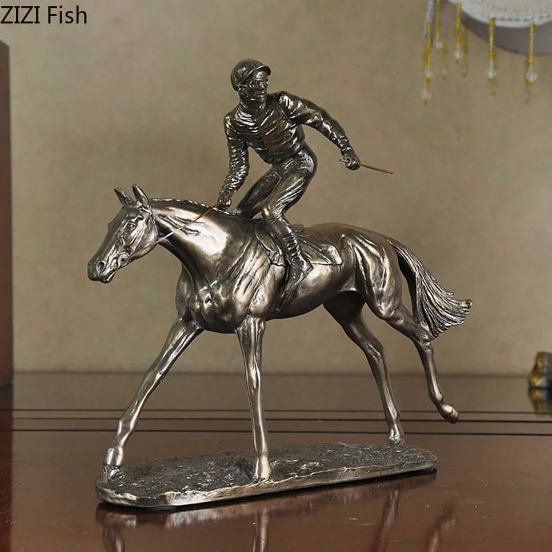 Equimap Horse Racing Statue: Jockey Rider Ornaments - Equimap