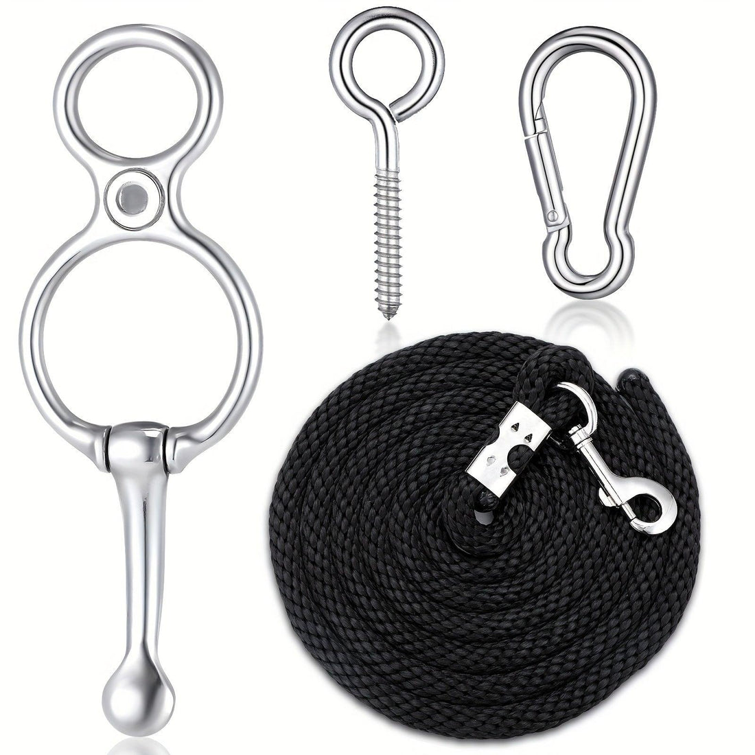 Equimap FlexiBraid: 3.05m Braided Nylon Horse Training Rope with Stainless Steel Tack - Equimap